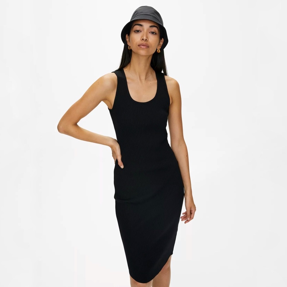 Aritzia | Wilfred Free | Bruni Dress Black Reposa Fabric Size XS
